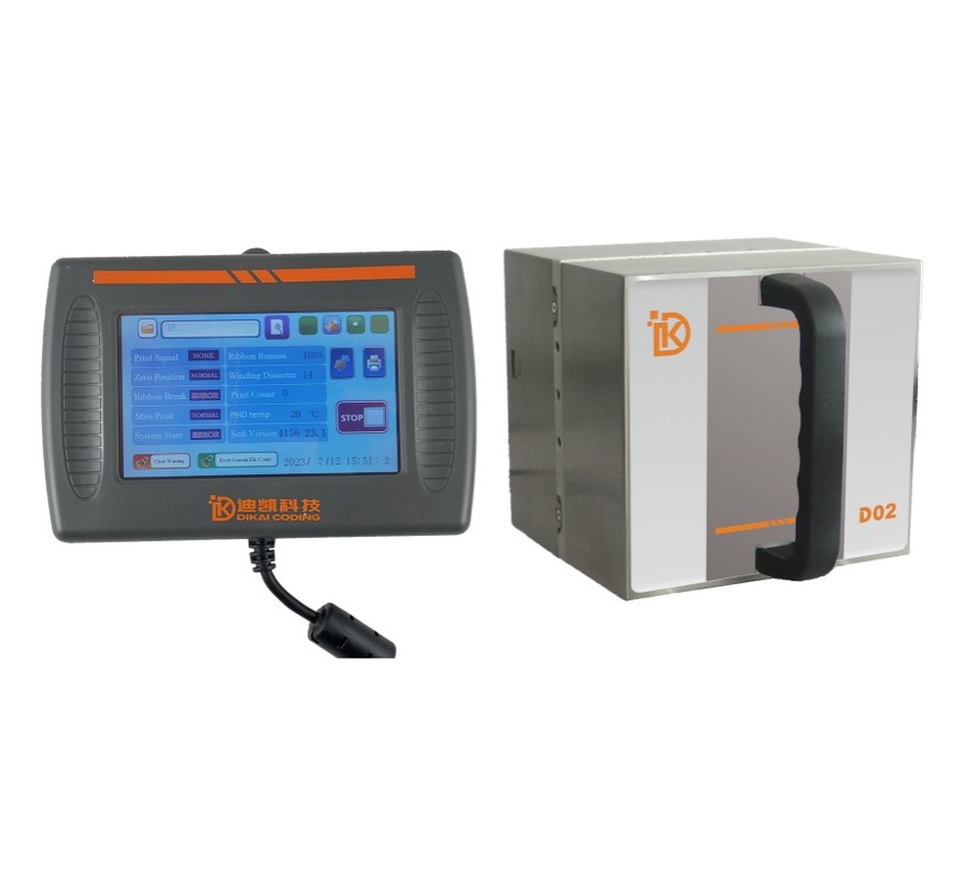 DIKAI D02 24mm Print Head 200 DPI 120 PPM Thermal Transfer Overprinter for Vertical Packer Date Code Printer